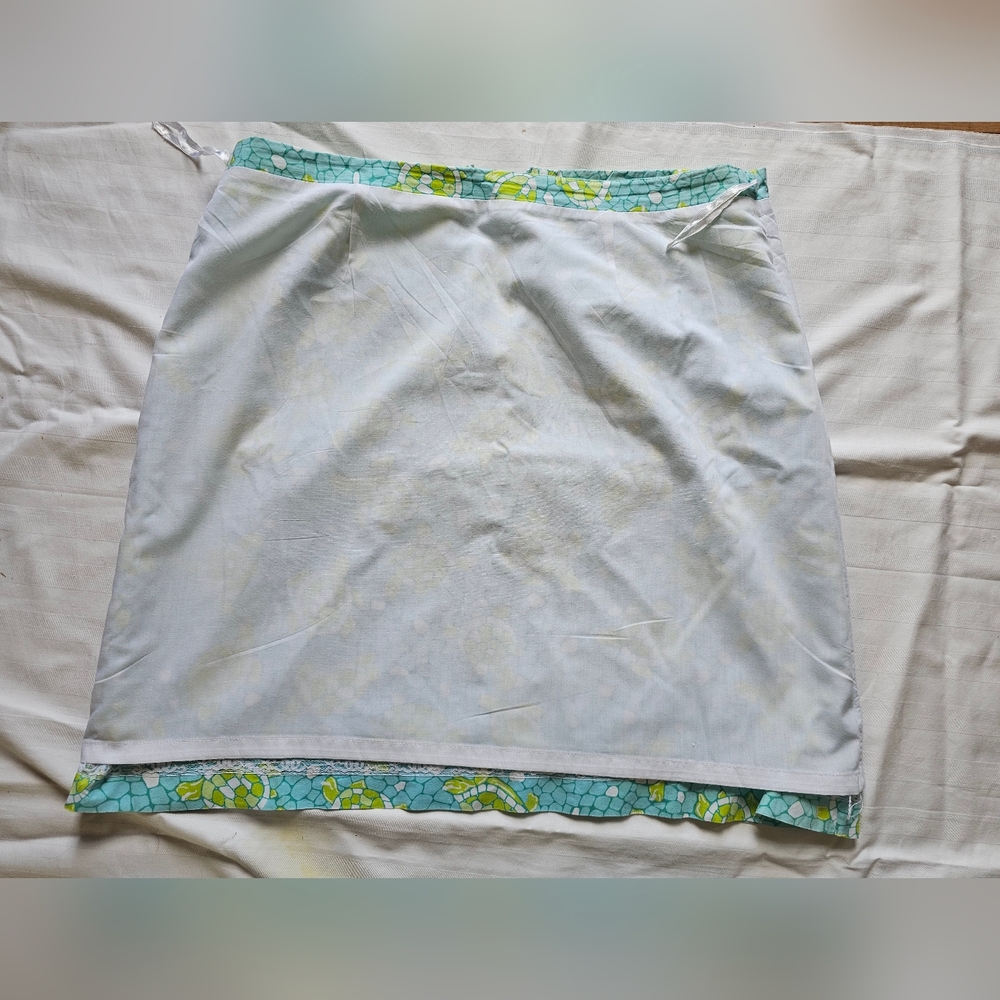 Lilly Pulitzer Skirt Mosaic Blue Green Turtles Sz 14 - Picture 6 of 8